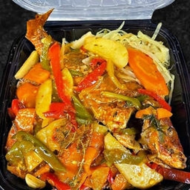 Brown Stew Red Snapper.